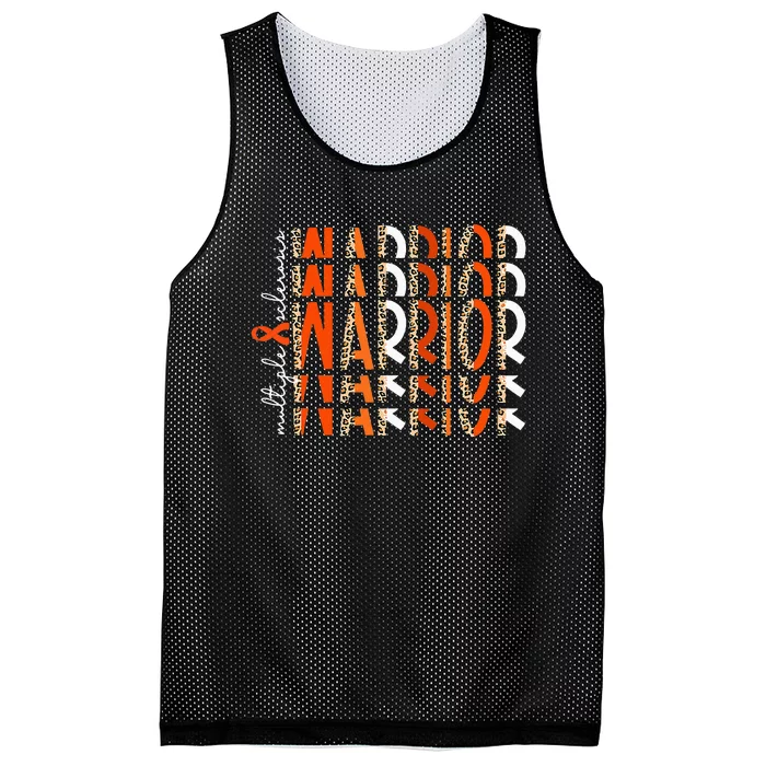 Ms Warrior Multiple Sclerosis Awareness Orange Ribbon Mesh Reversible Basketball Jersey Tank