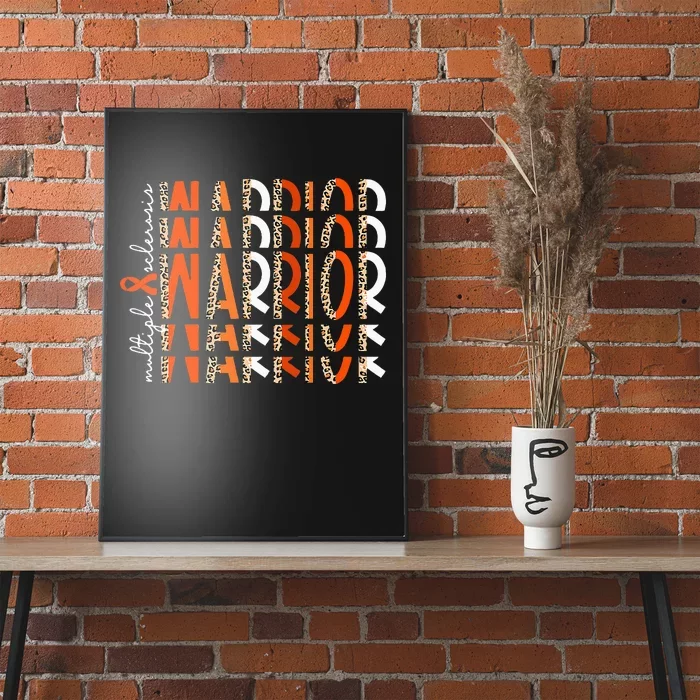 Ms Warrior Multiple Sclerosis Awareness Orange Ribbon Poster