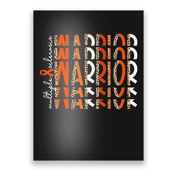 Ms Warrior Multiple Sclerosis Awareness Orange Ribbon Poster