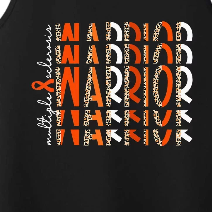 Ms Warrior Multiple Sclerosis Awareness Orange Ribbon Performance Tank