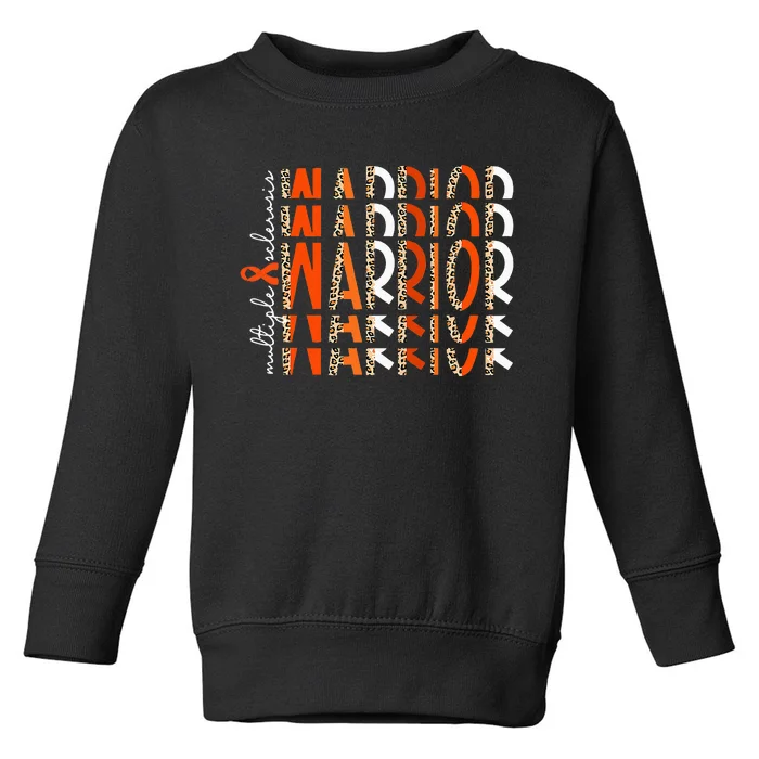 Ms Warrior Multiple Sclerosis Awareness Orange Ribbon Toddler Sweatshirt