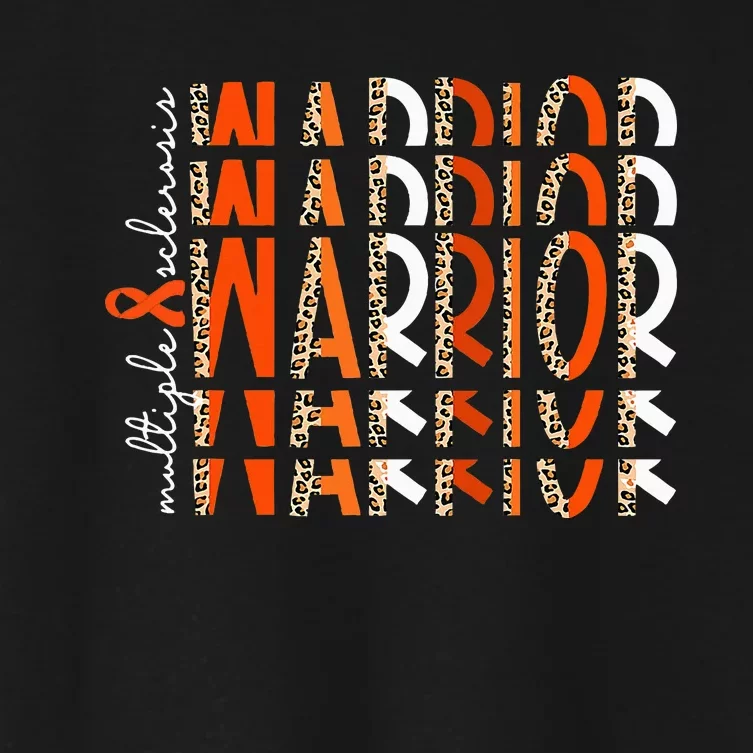 Ms Warrior Multiple Sclerosis Awareness Orange Ribbon Women's Crop Top Tee