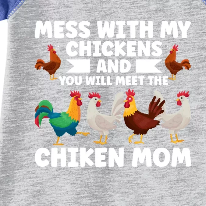 Mess With My Chickens And You Chicken Mom Chickens Cool Gift Infant Baby Jersey Bodysuit