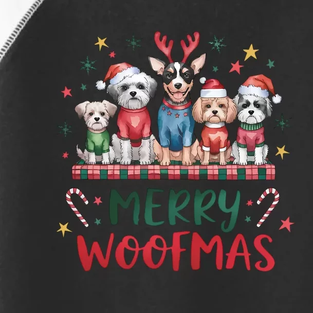 Merry Woofmas Merry Christmas Xmas Holiday Funny Cute Dog Toddler Fine Jersey T-Shirt