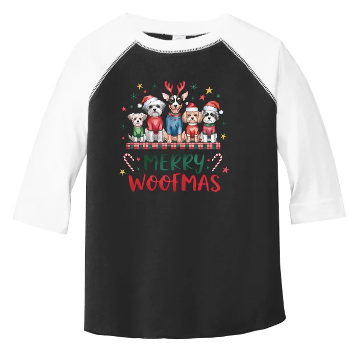 Merry Woofmas Merry Christmas Xmas Holiday Funny Cute Dog Toddler Fine Jersey T-Shirt