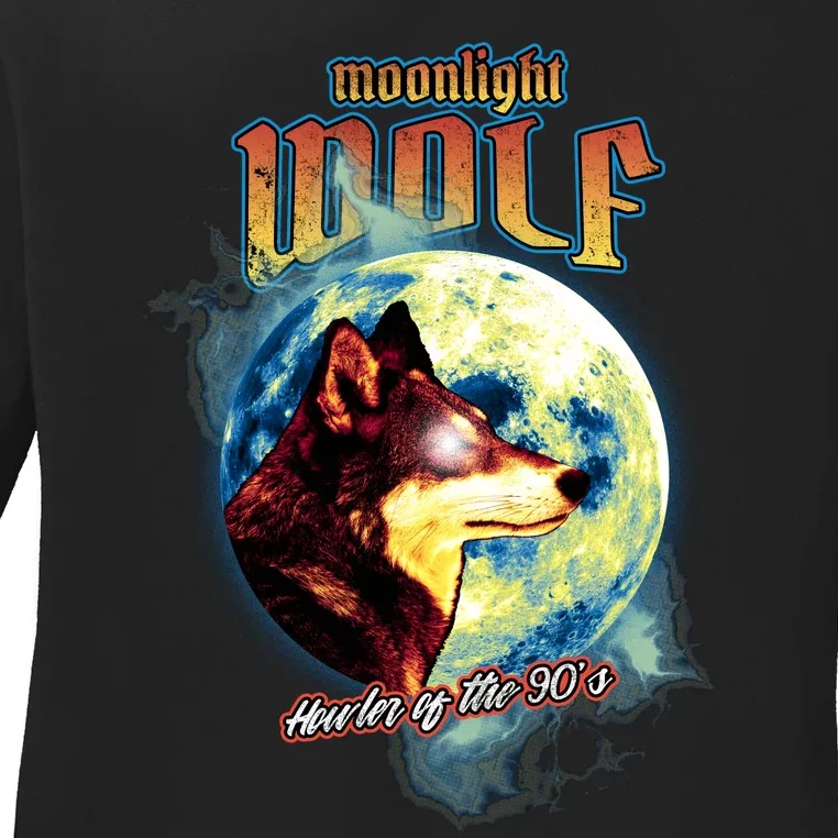 Moonlight Wolf Ladies Long Sleeve Shirt