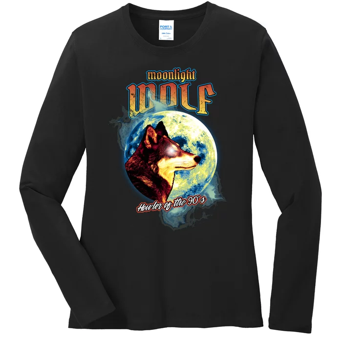 Moonlight Wolf Ladies Long Sleeve Shirt