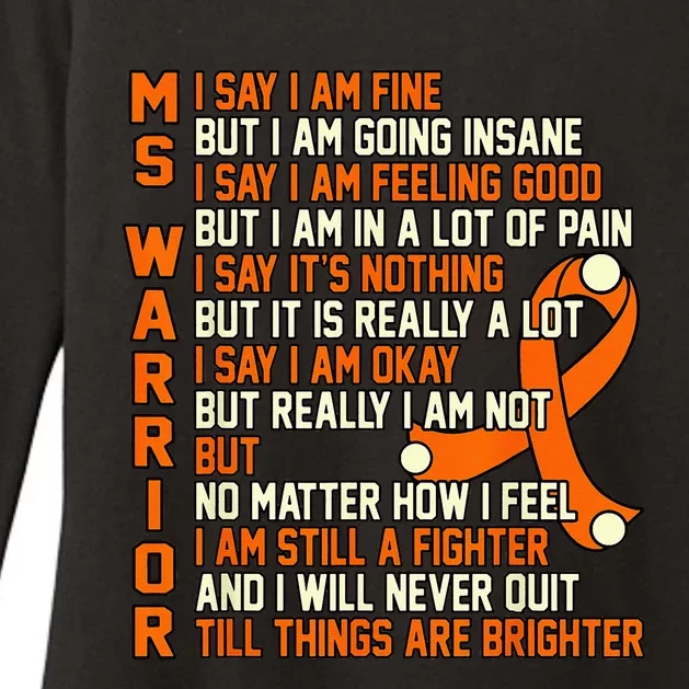 MS Warrior Multiple Sclerosis Awareness Graphic Womens CVC Long Sleeve Shirt