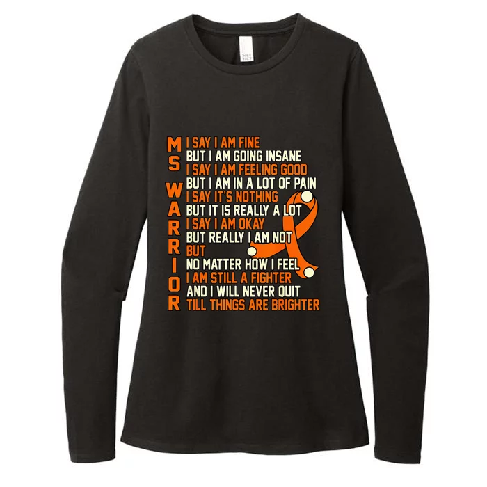 MS Warrior Multiple Sclerosis Awareness Graphic Womens CVC Long Sleeve Shirt