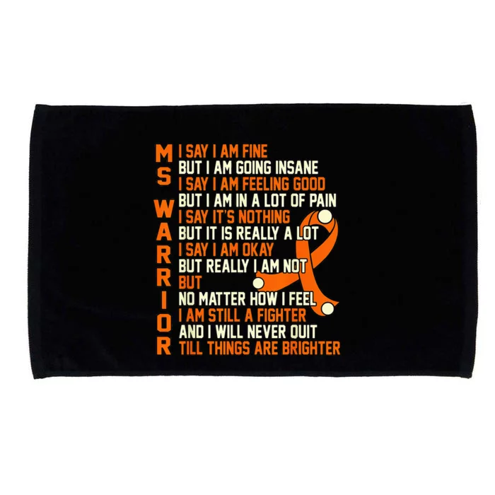 MS Warrior Multiple Sclerosis Awareness Graphic Microfiber Hand Towel