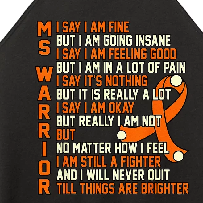 MS Warrior Multiple Sclerosis Awareness Graphic Women’s Perfect Tri Rocker Tank