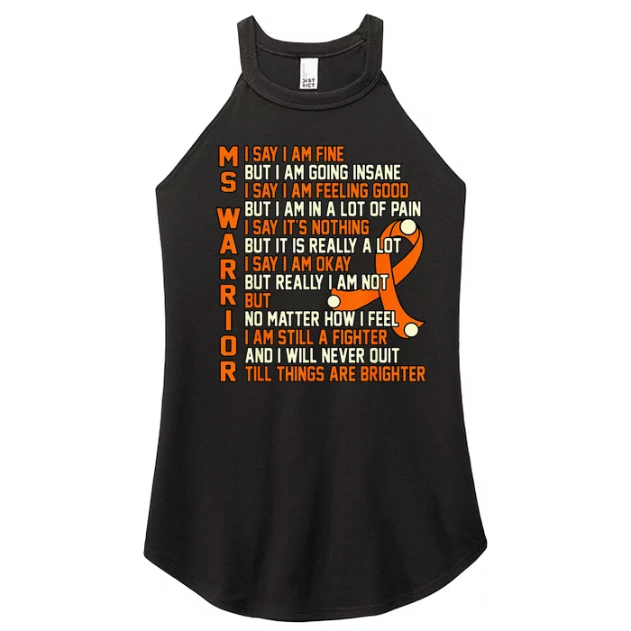 MS Warrior Multiple Sclerosis Awareness Graphic Women’s Perfect Tri Rocker Tank