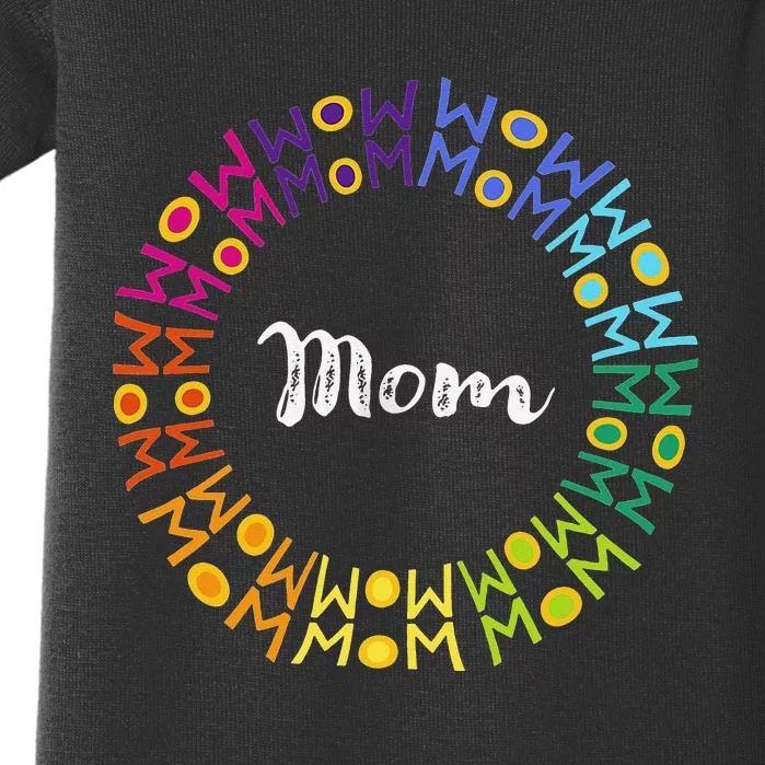 Mom wow Mother's day gift colorful Baby Bodysuit