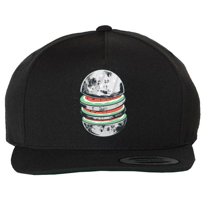 Moon Watermelon Wool Snapback Cap