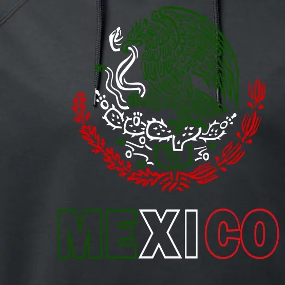 Mexico With Mexican Eagle From Flag Performance Fleece Hoodie