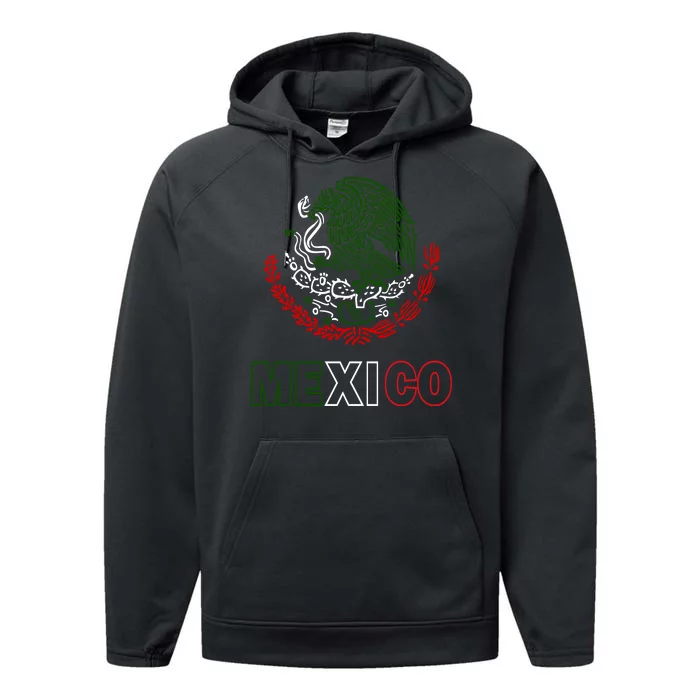 Mexico With Mexican Eagle From Flag Performance Fleece Hoodie