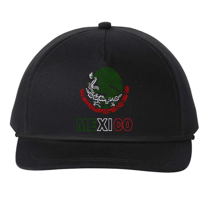 Mexico With Mexican Eagle From Flag Snapback Five-Panel Rope Hat