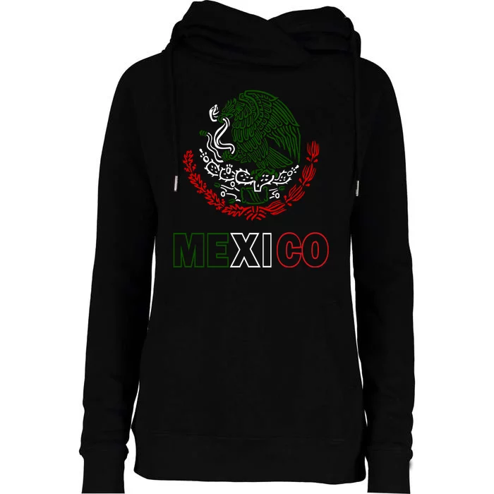 Mexico With Mexican Eagle From Flag Womens Funnel Neck Pullover Hood