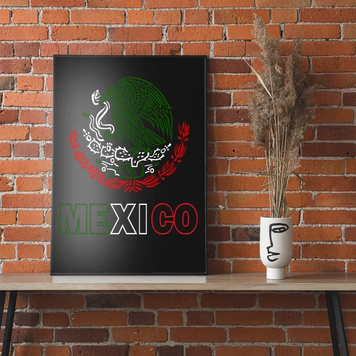 Mexico With Mexican Eagle From Flag Poster