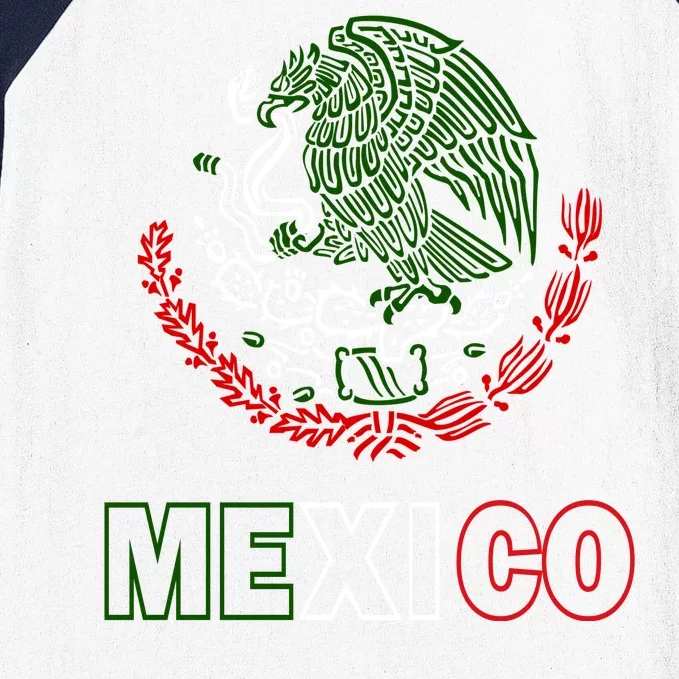 Mexico With Mexican Eagle From Flag Baseball Sleeve Shirt