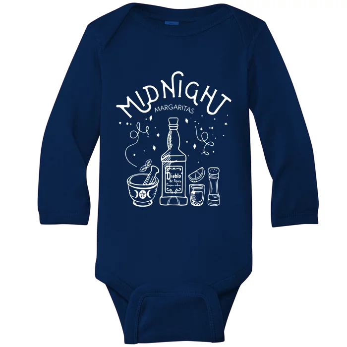 Midnight Witch Margaritas Practical Halloween Magic Tees Gift Baby Long Sleeve Bodysuit