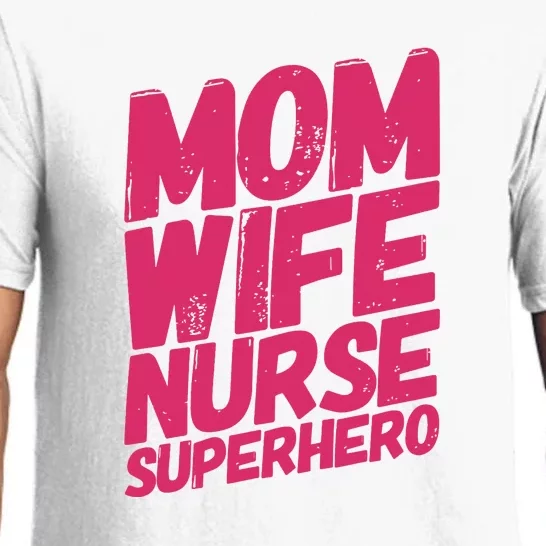 Mom Wife Nurse Superhero Cute Mother Nurse Fitted Scoop Mother's Day Pajama Set