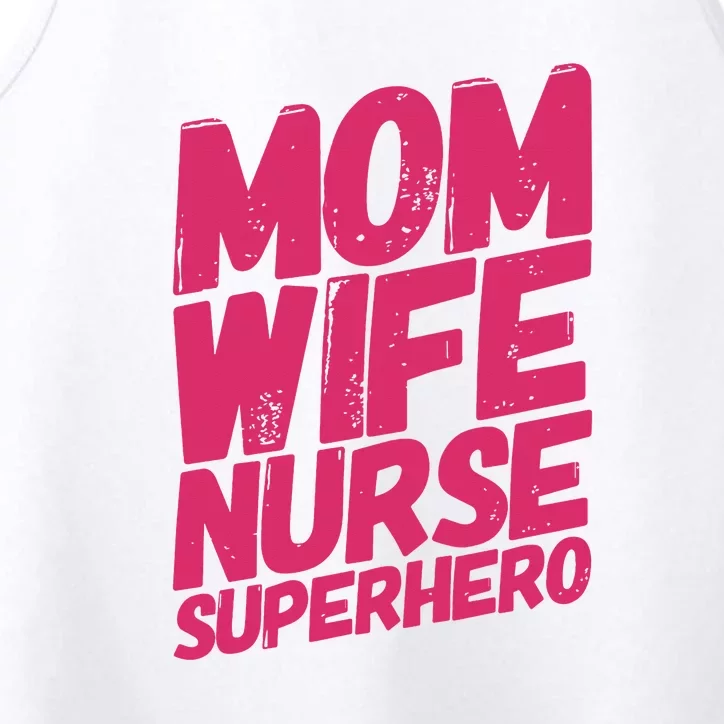 Mom Wife Nurse Superhero Cute Mother Nurse Fitted Scoop Mother's Day Performance Tank