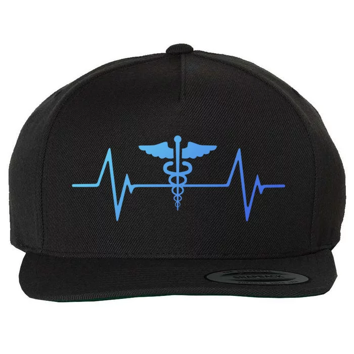 Medical Worker Nurse Heartbeat Gift Wool Snapback Cap