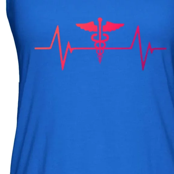 Medical Worker Nurse Heartbeat Gift Ladies Essential Flowy Tank