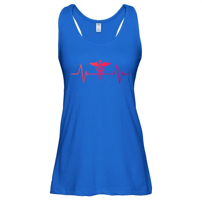 Medical Worker Nurse Heartbeat Gift Ladies Essential Flowy Tank