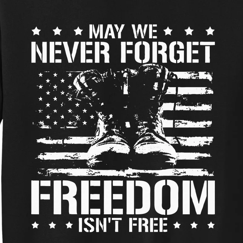 May We Never Forget Freedom Isnt Free Veterans Day Tall Sweatshirt