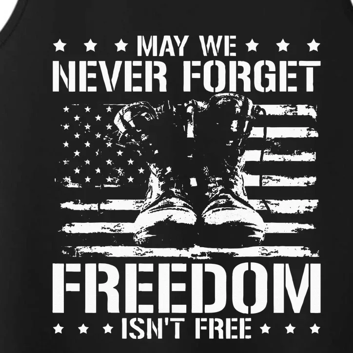 May We Never Forget Freedom Isnt Free Veterans Day Performance Tank