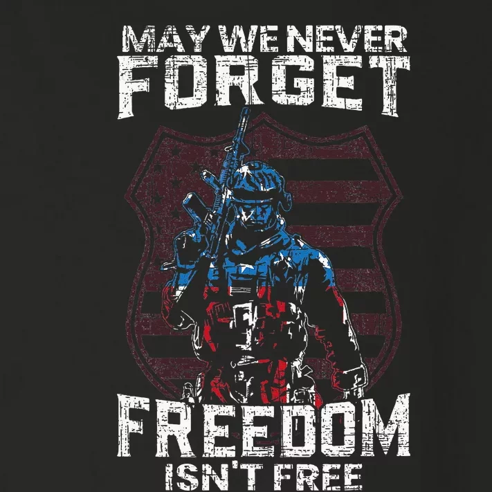 May We Never Forget Freedom IsnT Free Usa Flag Memorial Day Toddler Long Sleeve Shirt