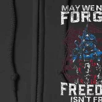 May We Never Forget Freedom IsnT Free Usa Flag Memorial Day Full Zip Hoodie