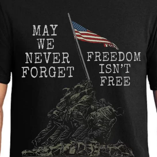 May We Never Forget Freedom Isnt Free Usa Flag Veteran Pajama Set