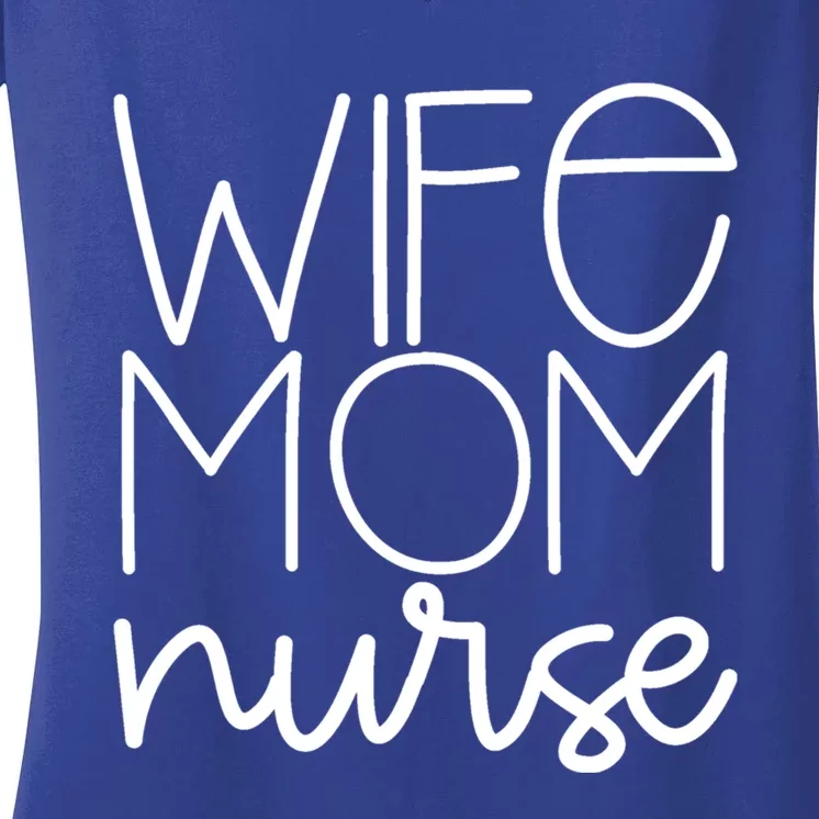 Mom Wife Nurse Hero Tee Gift Women's V-Neck T-Shirt