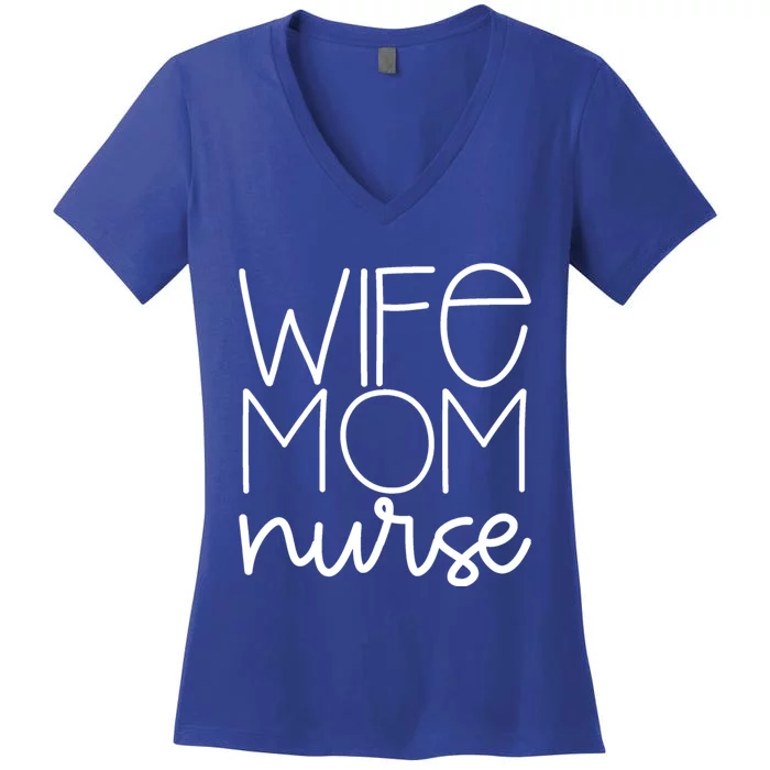 Mom Wife Nurse Hero Tee Gift Women's V-Neck T-Shirt