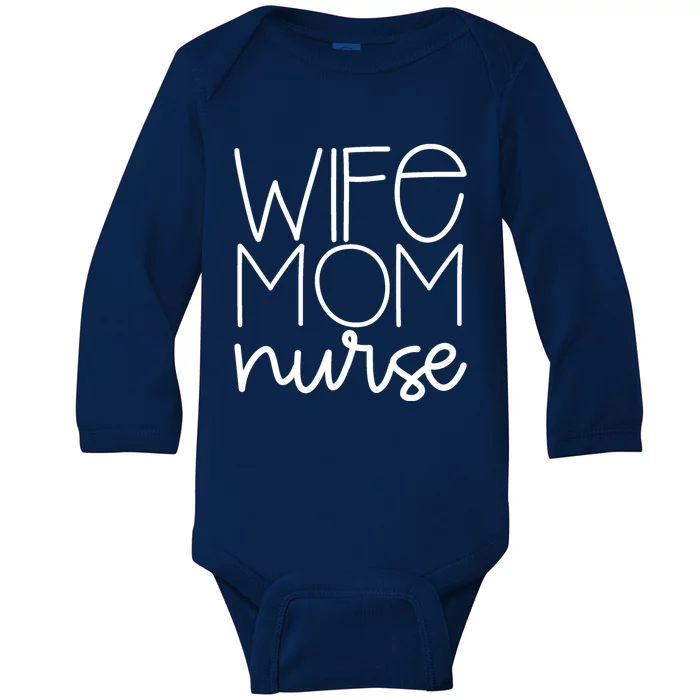 Mom Wife Nurse Hero Tee Gift Baby Long Sleeve Bodysuit