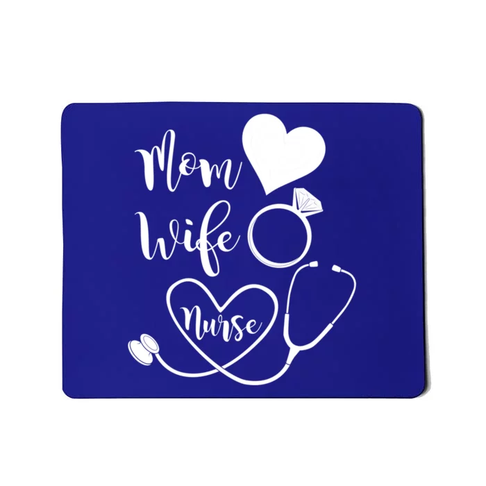 Mom Wife Nurse Heart Diamond Ring Stethoscope Funny Gift Mousepad