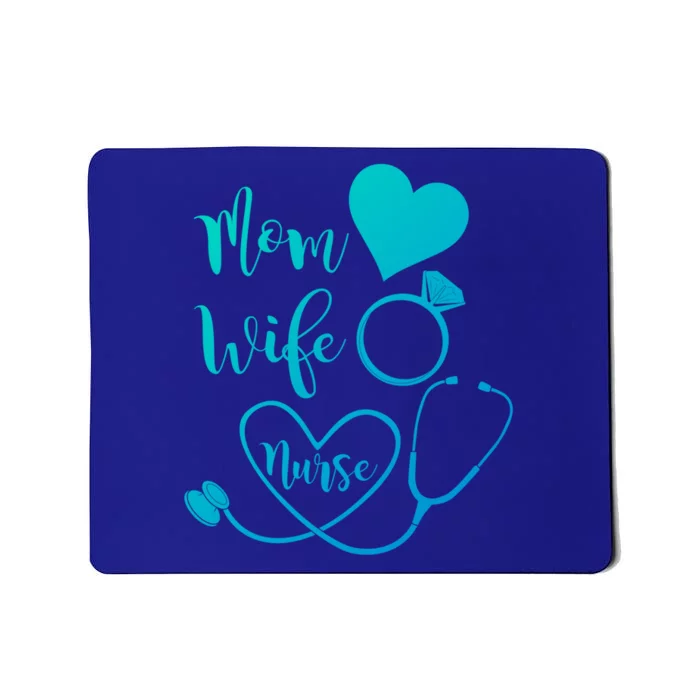 Mom Wife Nurse Heart Diamond Ring Stethoscope Funny Gift Mousepad