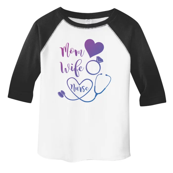 Mom Wife Nurse Heart Diamond Ring Stethoscope Funny Gift Toddler Fine Jersey T-Shirt