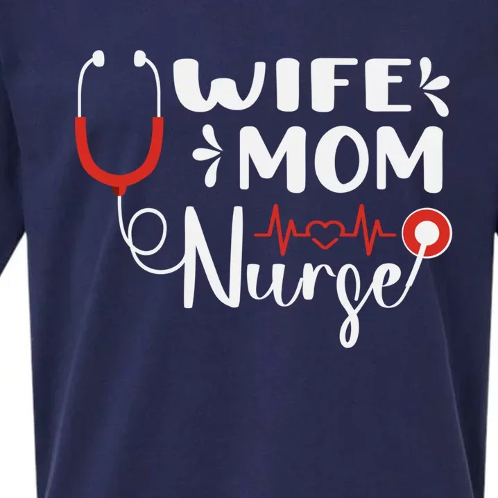 Mom Wife Nurse Funny Letter Moms Gift Sueded Cloud Jersey T-Shirt