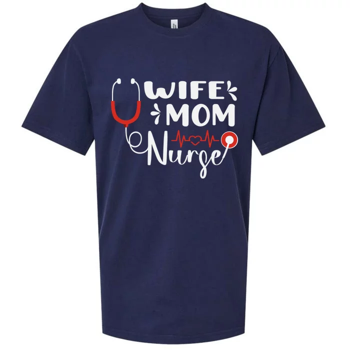 Mom Wife Nurse Funny Letter Moms Gift Sueded Cloud Jersey T-Shirt