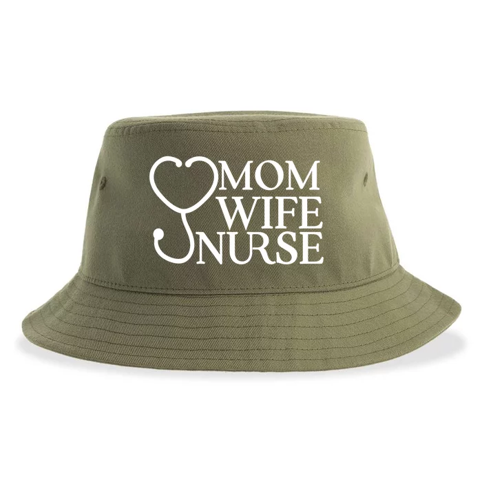 Mom Wife Nurse Mother Job Hospital Quote Support Meaningful Gift Sustainable Bucket Hat