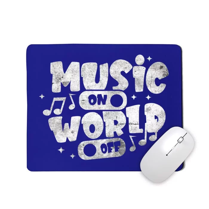 Music World On Off Musical Notes Design Music Lover Musician Gift Mousepad