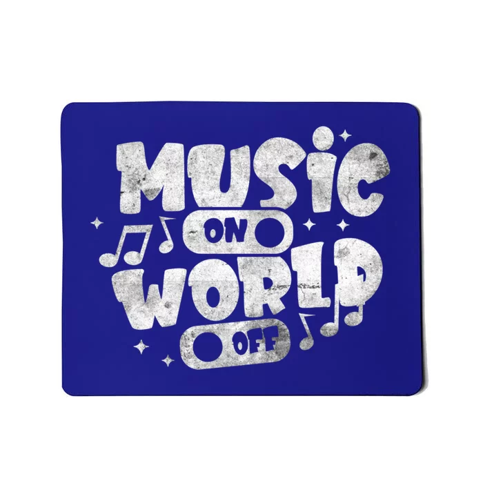 Music World On Off Musical Notes Design Music Lover Musician Gift Mousepad