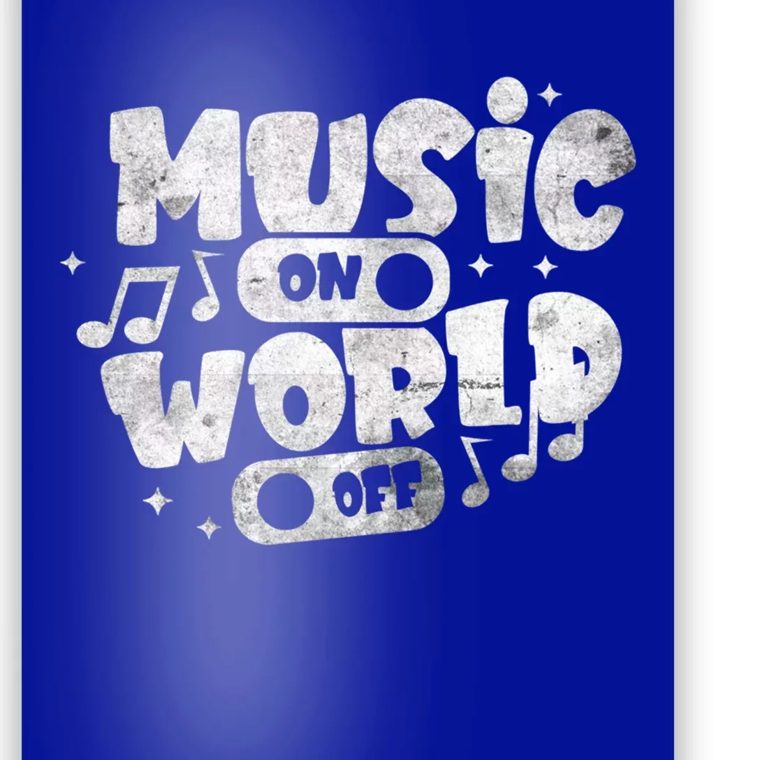 Music World On Off Musical Notes Design Music Lover Musician Gift Poster