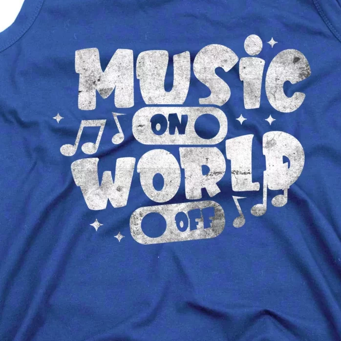 Music World On Off Musical Notes Design Music Lover Musician Gift Tank Top