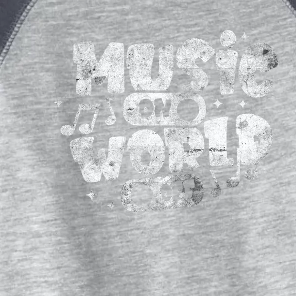 Music World On Off Musical Notes Design Music Lover Musician Gift Toddler Fine Jersey T-Shirt