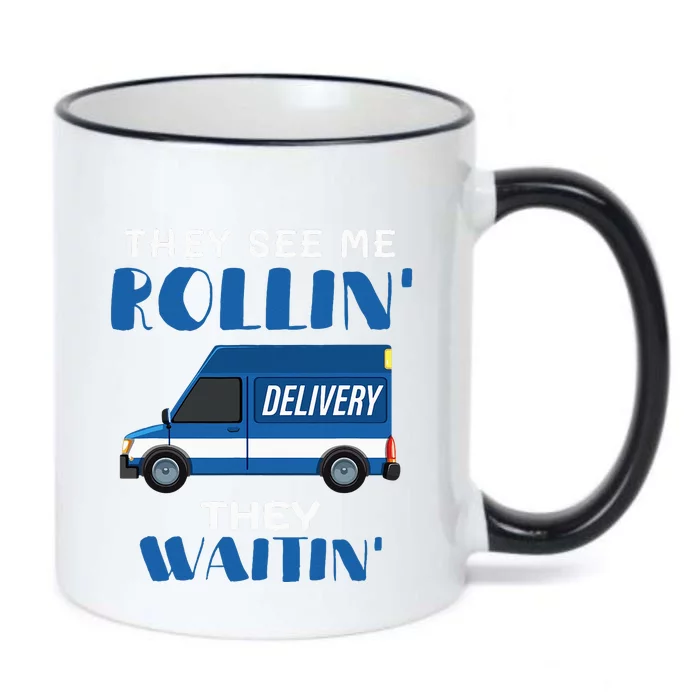 Mail Worker Postman Mailman They See Me Rollin They Waitin Black Color Changing Mug